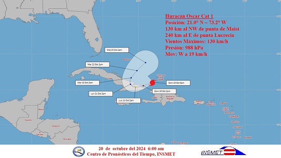 El huracán Oscar se aproxima al oriente de Cuba