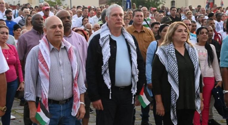 Díaz-Canel en tribuna antimperialista en apoyo a causa palestina