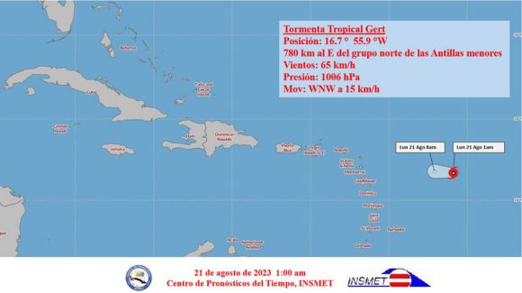 Tormenta tropical Gert se forma en aguas del Atlántico. 